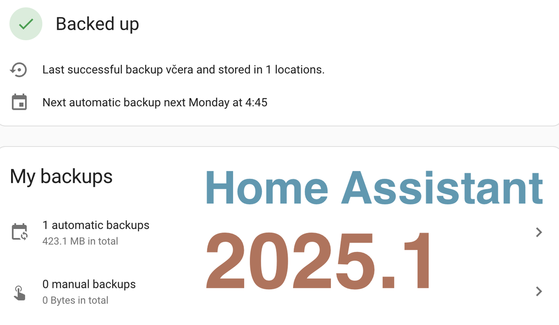 Home Assistant 2025.1 - aktualizácia zjednoduší zálohovanie