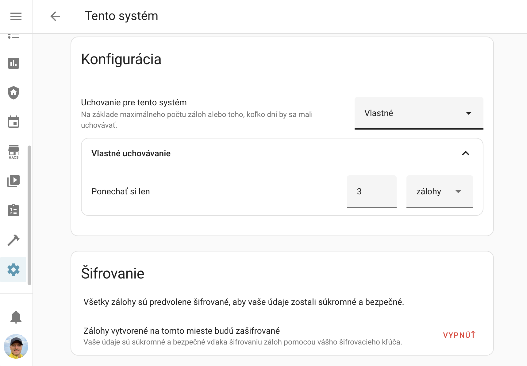 Nastavenie zálohovania Home Assistant podľa úložiska alter-text