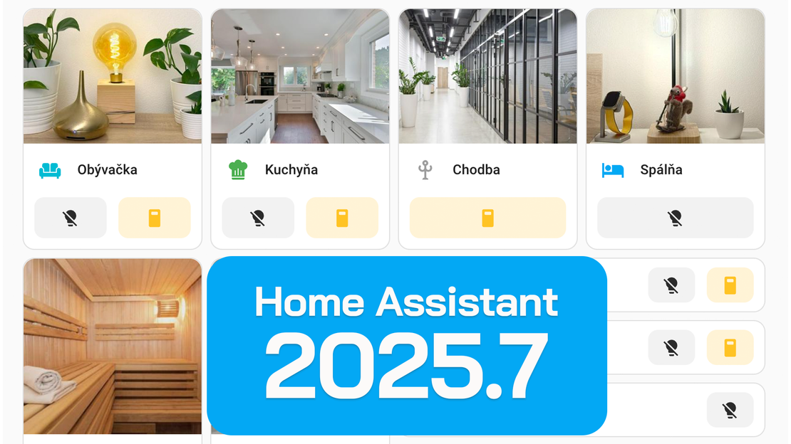 Home Assistant 2025.7 aktualizácia s moderným dizajnom karty miestnosti