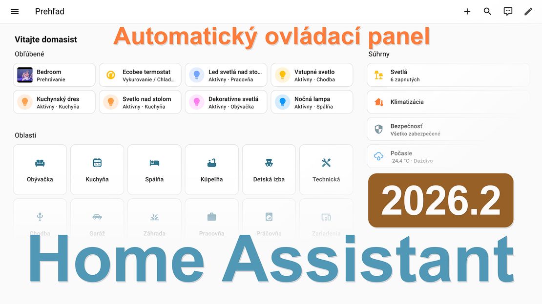 Aktualizácia Home Assistant prináša predvolený ovládací panel Prehľad